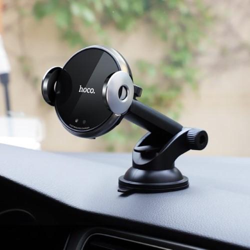Hoco Car Holder Wireless Charger Automatic induction 15W - Black - Telephone Market