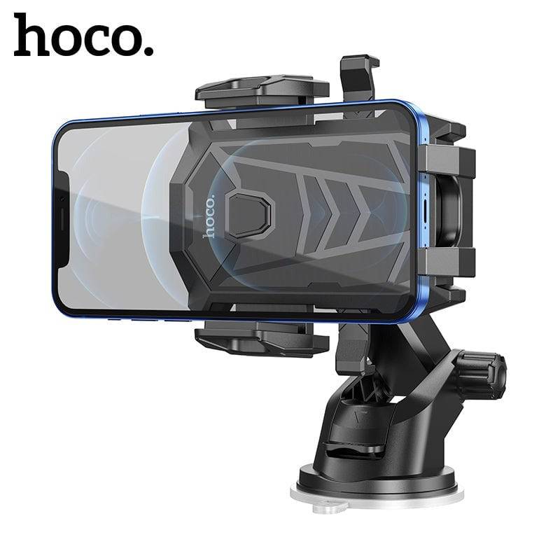 Hoco Car Phone Holder‏ Suction Cup Armor ‏- Black, Car Mobile Holder, HOCO, Telephone Market - telephone-market.com