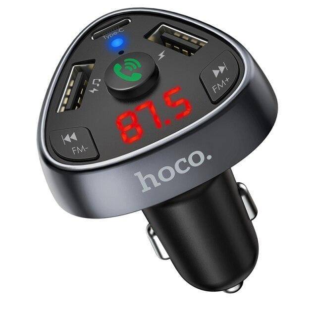 Hoco  Smart Charge Bluetooth FM Transmitter - Black - Telephone Market