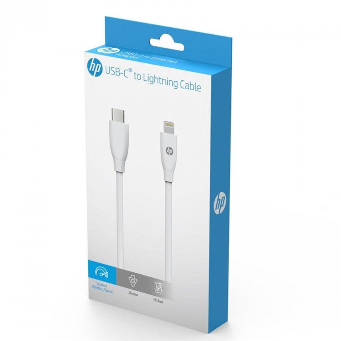 HP PowerLine USB-C To Lightning Cable 1m - White, Storage & Data Transfer Cables, hp, Telephone Market - telephone-market.com
