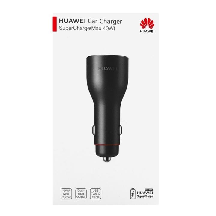Huawei Car Charger Dual Ports 40W with Cable USB-A to USB-C - Black - Telephone Market