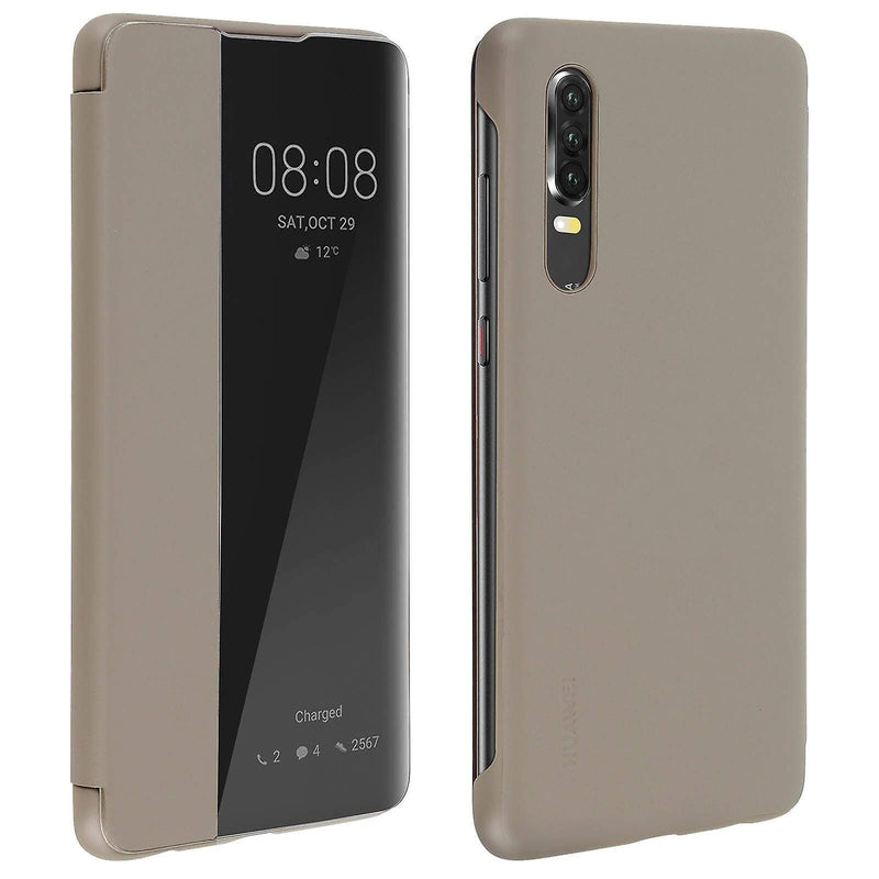 Huawei For P30 Smart View Flip Case - Khaki - Telephone Market