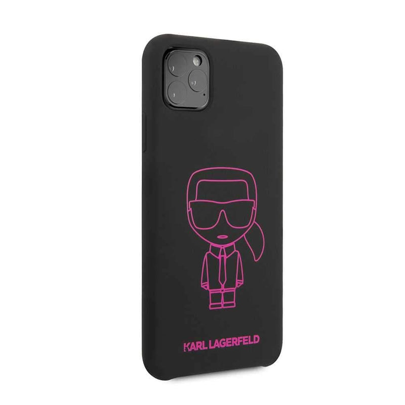 Karl Lagerfeld For iPhone 11 Pro Ikonik Silicone Case - Pink Outline Black - Telephone Market