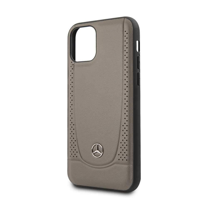 Mercedes For iPhone 11 Leather Hard Perforation Case - Brown - Telephone Market