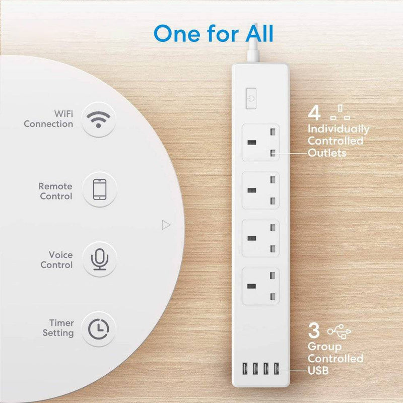 Meross Smart Power Strip WIFI with Surge Protector, Power Adapters & Chargers, Meross, Telephone Market - telephone-market.com