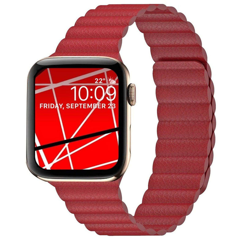 Mocoll For Apple Watch 40/41mm Leather Loop Band - Red - Telephone Market