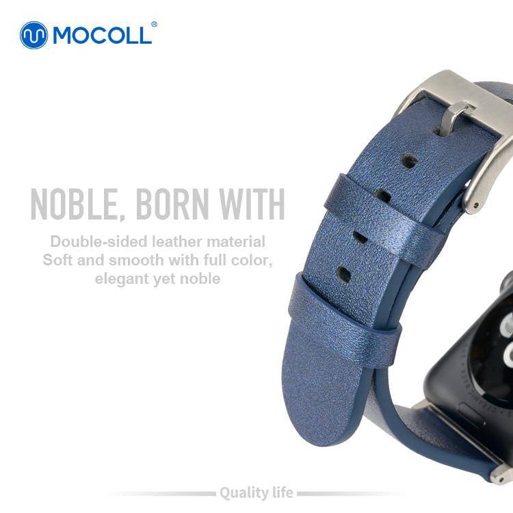 Mocoll For Apple Watch 42/44mm Taurus Leather Band - Lce Blue - Telephone Market