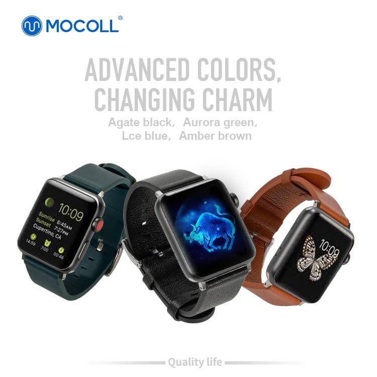 Mocoll For Apple Watch 42/44mm Taurus Leather Band - Lce Blue - Telephone Market