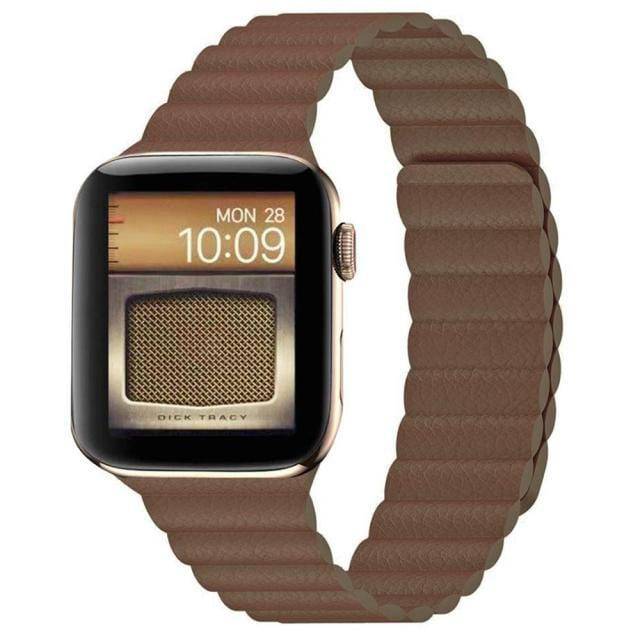 Mocoll For Apple Watch 44/45mm Leather Loop Band - Brown - Telephone Market