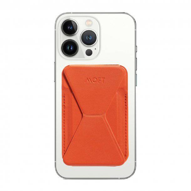 MOFT Snap-On iPhone Stand & Wallet MagSafe® - Orange, Grips and Handles, MOFT, Telephone Market - telephone-market.com