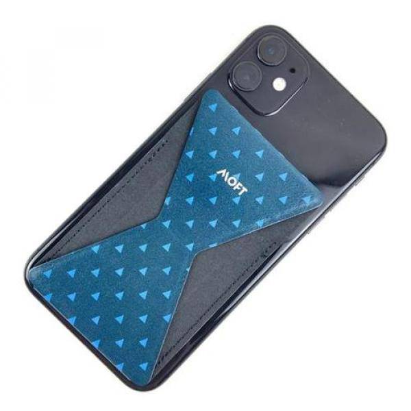 MOFT X Phone Stand - Polka Blue Triangles, Grips and Handles, MOFT, Telephone Market - telephone-market.com