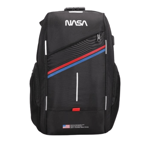 NASA Backpack With USB Connector - Black, Bags & Wallets, NASA, Telephone Market - telephone-market.com
