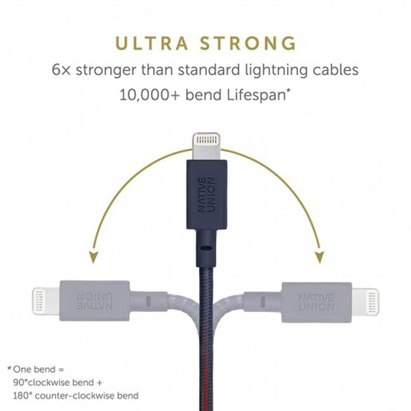 Native Union Belt Cable - USB A to Lightning 1.2M - Indigo, Storage & Data Transfer Cables, Native Union, Telephone Market - telephone-market.com