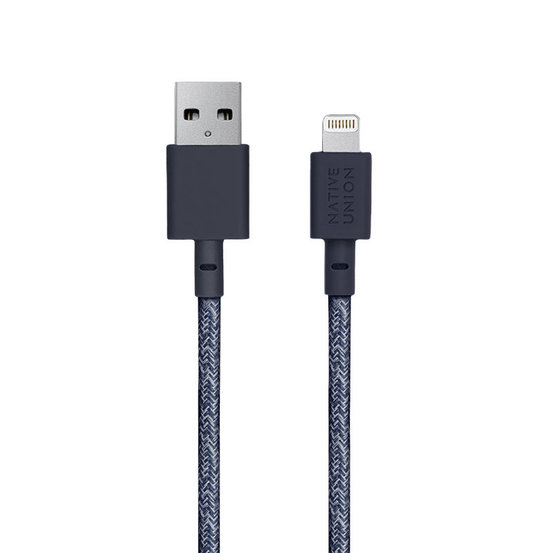 Native Union Night Cable-KV USB-A to Lightning 3m - Indigo - Telephone Market