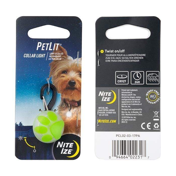 Nite Ize PetLit® Collar Light - Lime Paw, Bicycles, Nite Ize, Telephone Market - telephone-market.com