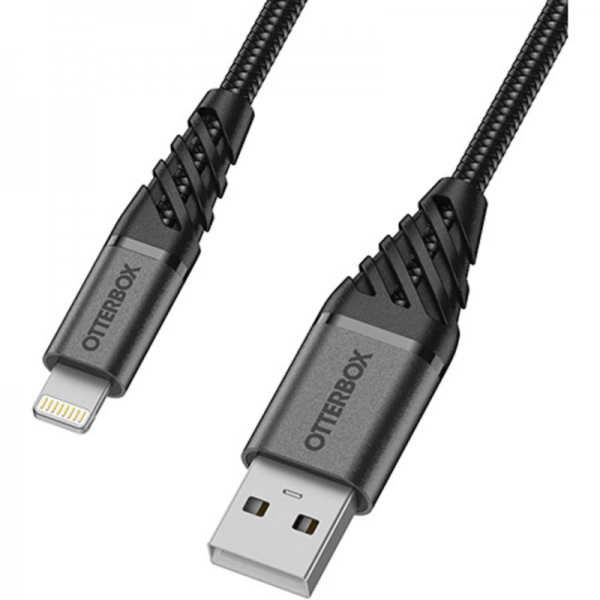 OtterBox PowerLine Premium USB-A to Lightning 1m - Black - Telephone Market