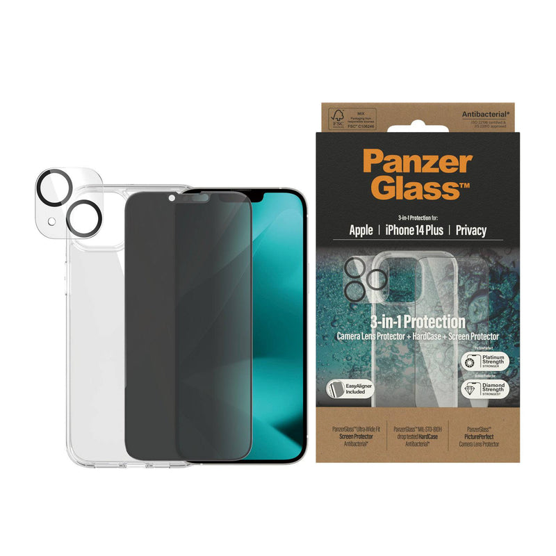 PanzerGlass For iPhone 14 Plus Bundle Camera Lens Protector - HardCase - Screen Protector Privacy, Screen Protectors, PanzerGlass, Telephone Market - telephone-market.com