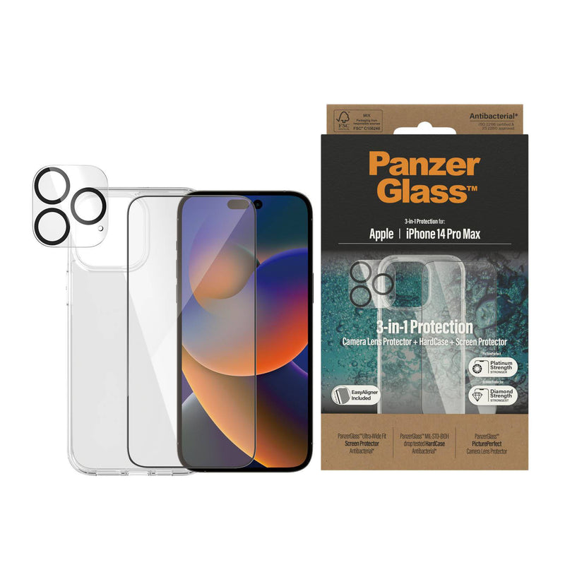 PanzerGlass For iPhone 14 Pro Max Bundle Camera Lens Protector - HardCase - Screen Protector Privacy, Screen Protectors, PanzerGlass, Telephone Market - telephone-market.com