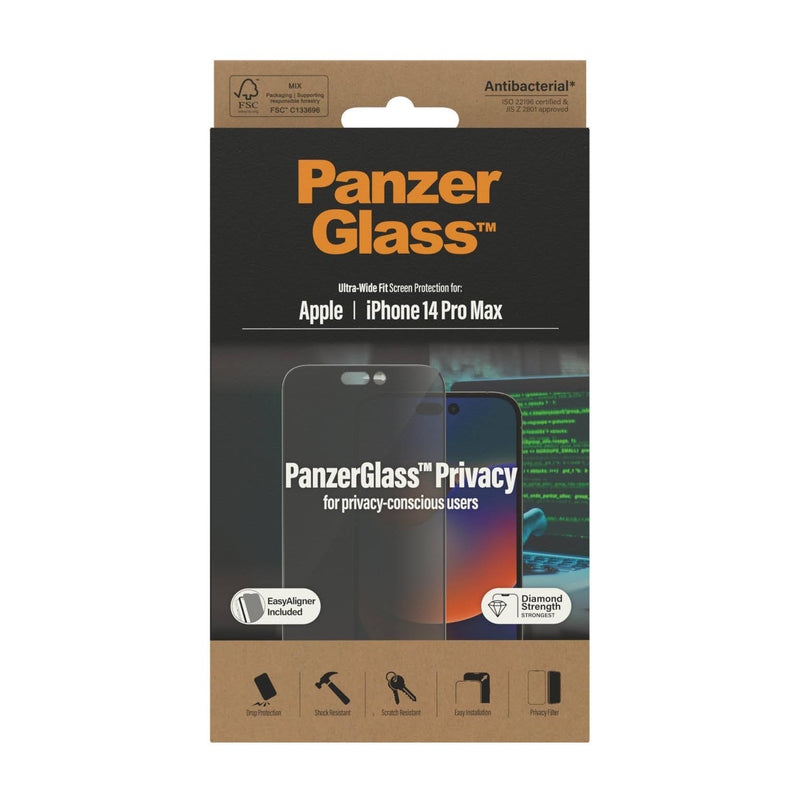 PanzerGlass For iPhone 14 Pro Max UWF Glass Screen With Applicator - Privacy, Screen Protectors, PanzerGlass, Telephone Market - telephone-market.com