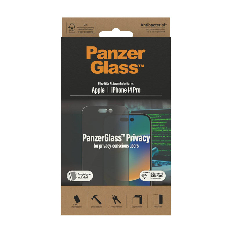 PanzerGlass For iPhone 14 Pro UWF Glass Screen With Applicator - Privacy, Screen Protectors, PanzerGlass, Telephone Market - telephone-market.com