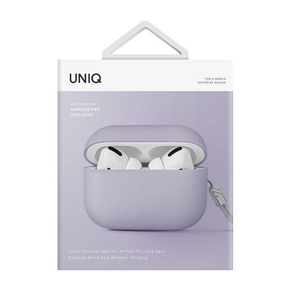 UNIQ for Airpods Pro 2  Hybrid Lino Liquid silicone Case - Lilac Lavender, Headphone & Headset Accessories, UNIQ, Telephone Market - telephone-market.com