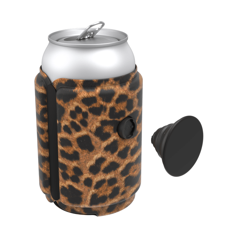 PopSockets PopThirst Can Holder With Swappable Grip - Leopard Prowl - Telephone Market
