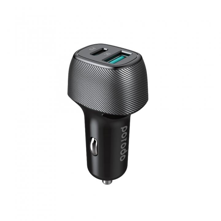 Porodo Car Charger Dual Port 36W with Cable USB-C to Lightning 0.9m - Black - Telephone Market