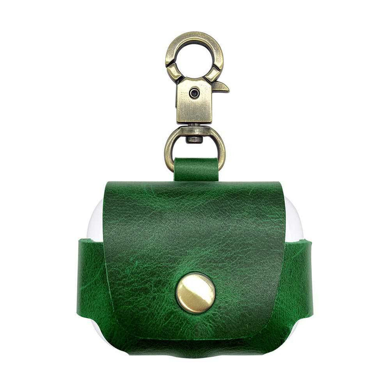 Porodo For Airpods Pro Leather Hang Case - Green - Telephone Market