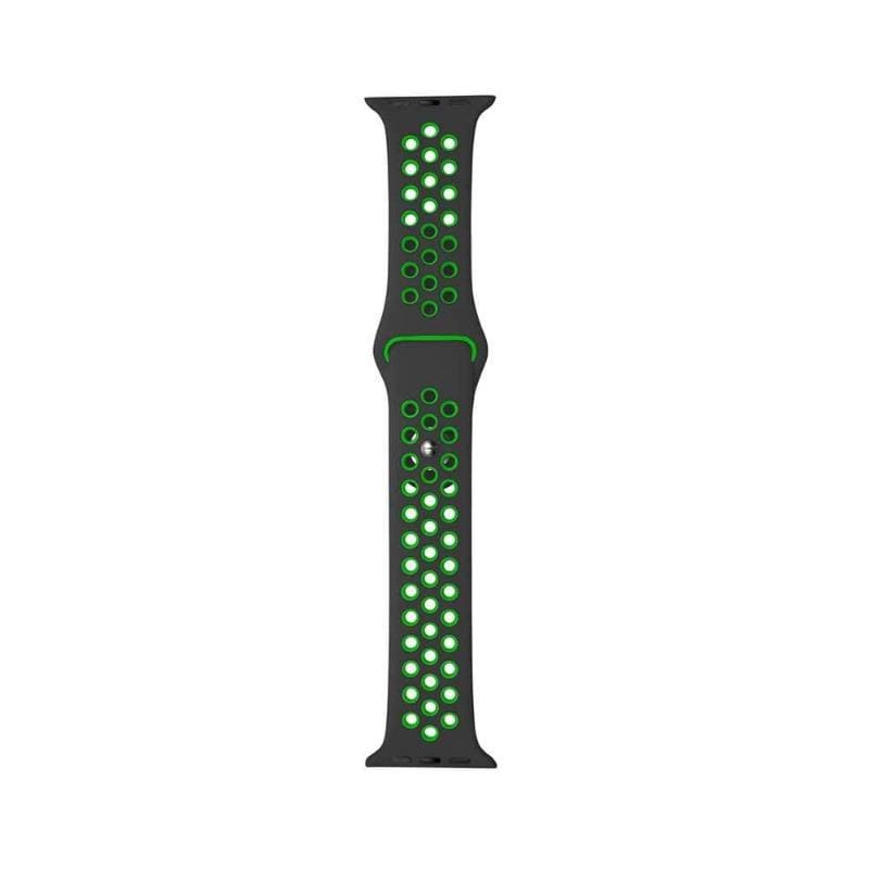 Porodo For Apple Watch 44/45mm Nike Band - Black Green - Telephone Market