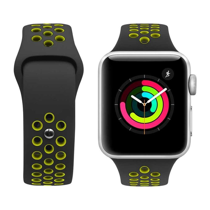 Porodo For Apple Watch 44/45mm  Nike Band - Black Green - Telephone Market