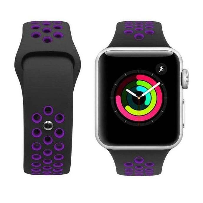 Porodo For Apple Watch 44/45mm Nike Band - Black Purple - Telephone Market