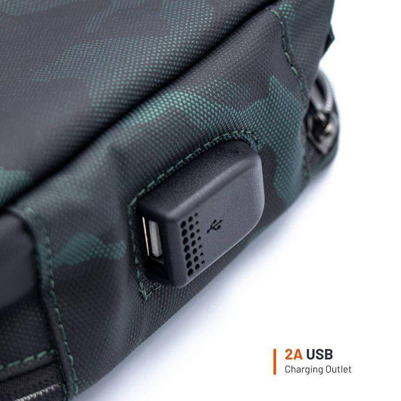 Porodo Leather Storage Bag 8.2 inch With Lock - Camo Green - Telephone Market