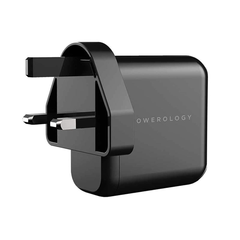 Powerology Wall Charger 3-Port 65W GaN Charger with PD - Black, Power Adapters & Chargers, Powerology, Telephone Market - telephone-market.com