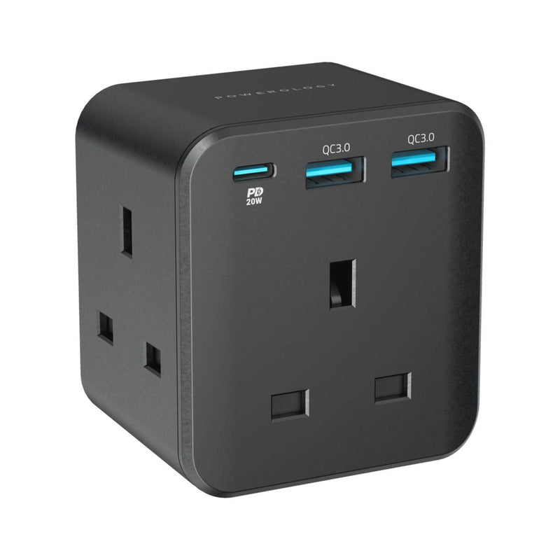 Powerology Wall Charger With Fast Charging USB PD 20W 3 - Outlet, Power Adapters & Chargers, Powerology, Telephone Market - telephone-market.com