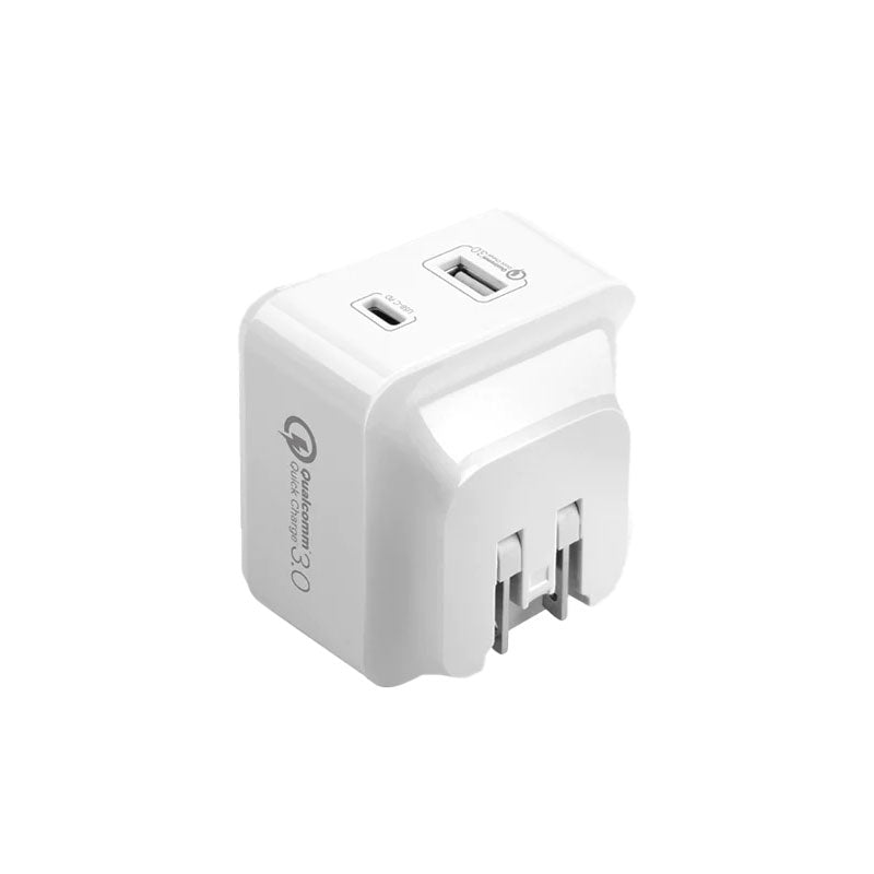 Energea Wall Charger TravelitePD+ 1-Port USB-C And USB-A 48W - White, Power Adapters & Chargers, ENERGEA, Telephone Market - telephone-market.com