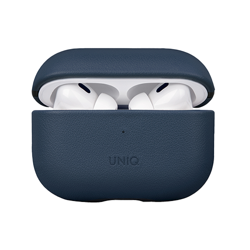 Uniq for Airpods Pro 2nd Gen 2022 Terra Genuine Leather Snap Case - Space Blue, Headphone & Headset Accessories, UNIQ, Telephone Market - telephone-market.com