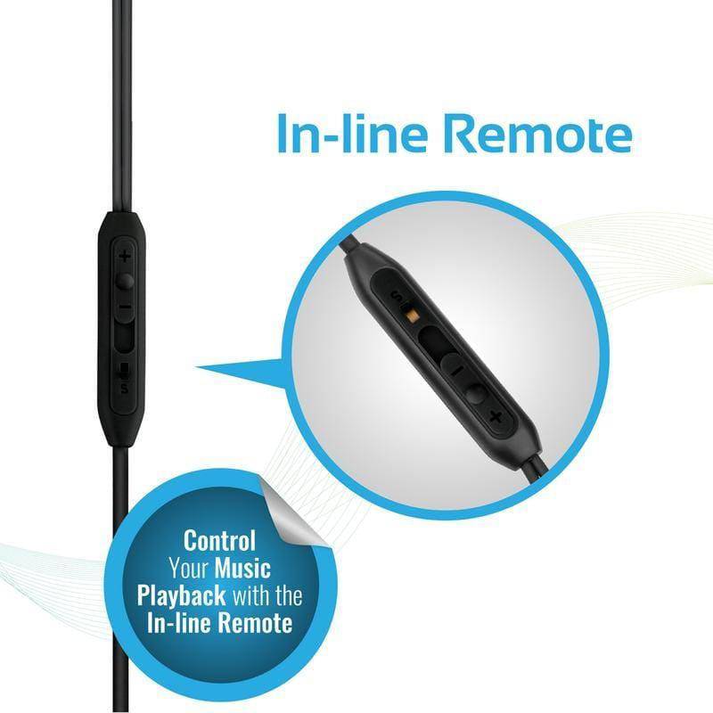 Promate Earbuds Lightweight Stereo - Black - Telephone Market