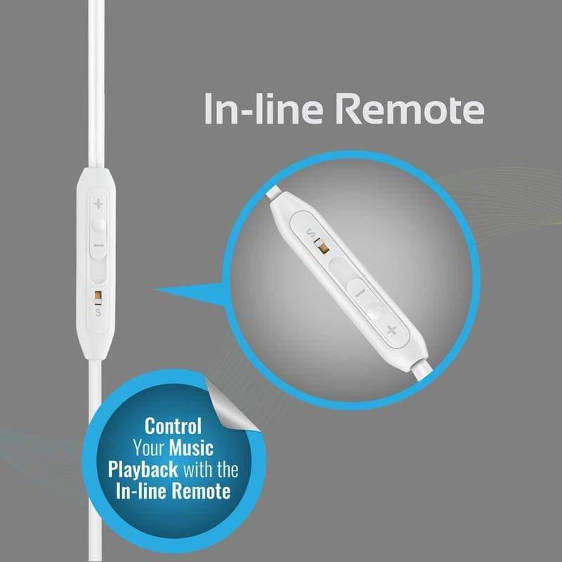 Promate Earbuds Lightweight Stereo - White - Telephone Market
