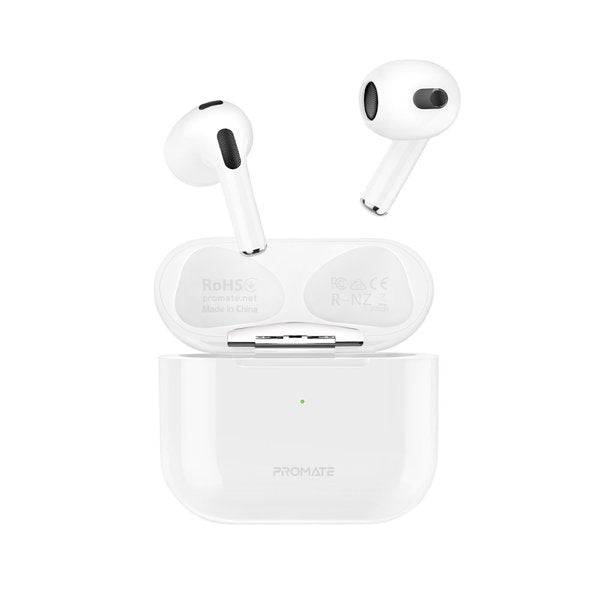 Promate High Fidelity Sleek TWS Earbuds With IntelliTouch - White, Airpods, Promate, Telephone Market - telephone-market.com