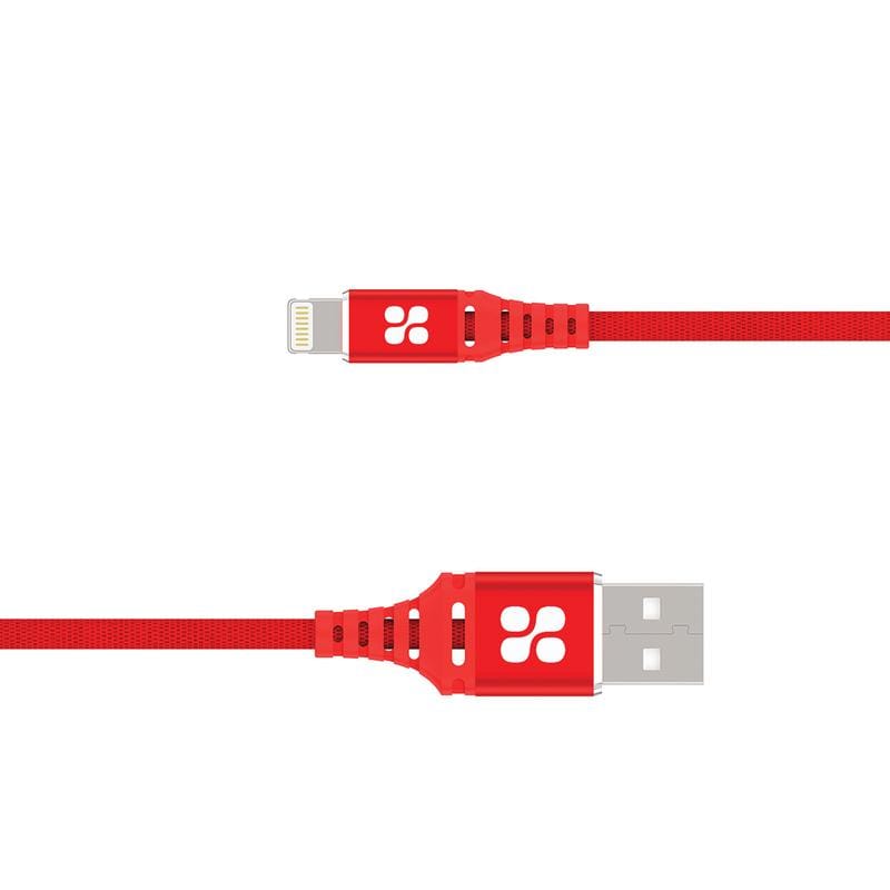 Promate PowerLine Nervelink USB-A to Lightning 2m - Red - Telephone Market
