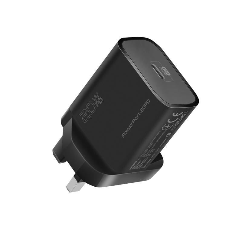 Promate Wall Charger 20W PD - Black - Telephone Market