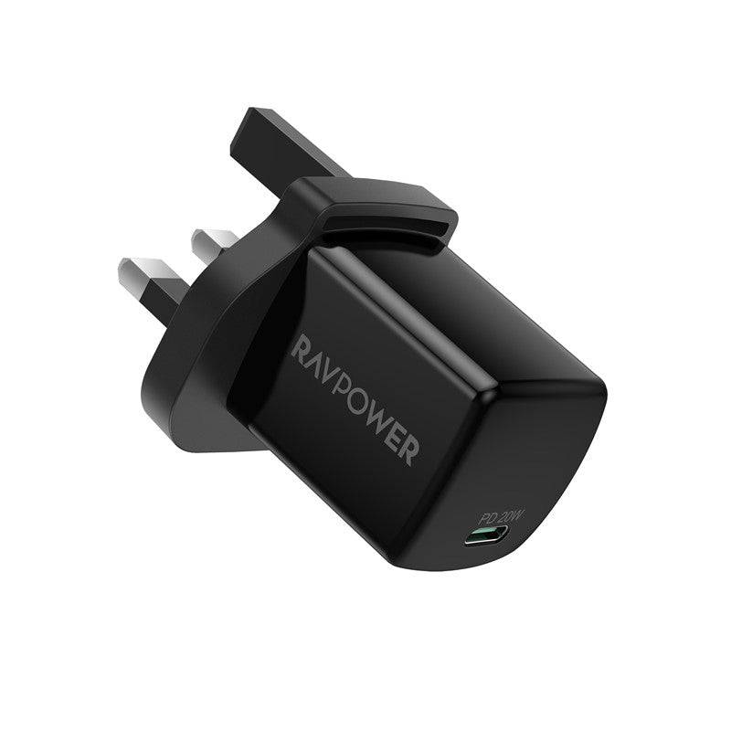 RAVPower Wall Charger 20W PD Pioneer - Black, Charger, RAVPower, Telephone Market - telephone-market.com