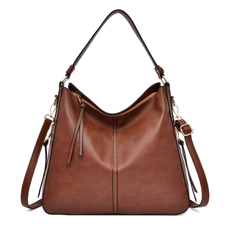 Realer High Quality PU Leather Hobo Bag Women Shoulder - Brown, Handbags, Wallets & Cases, Realer, Telephone Market - telephone-market.com