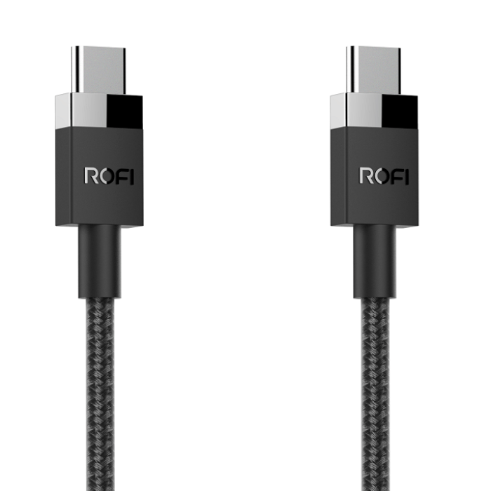 ROFI Powerline USB-C to USB-C 1.2m - Black - Telephone Market