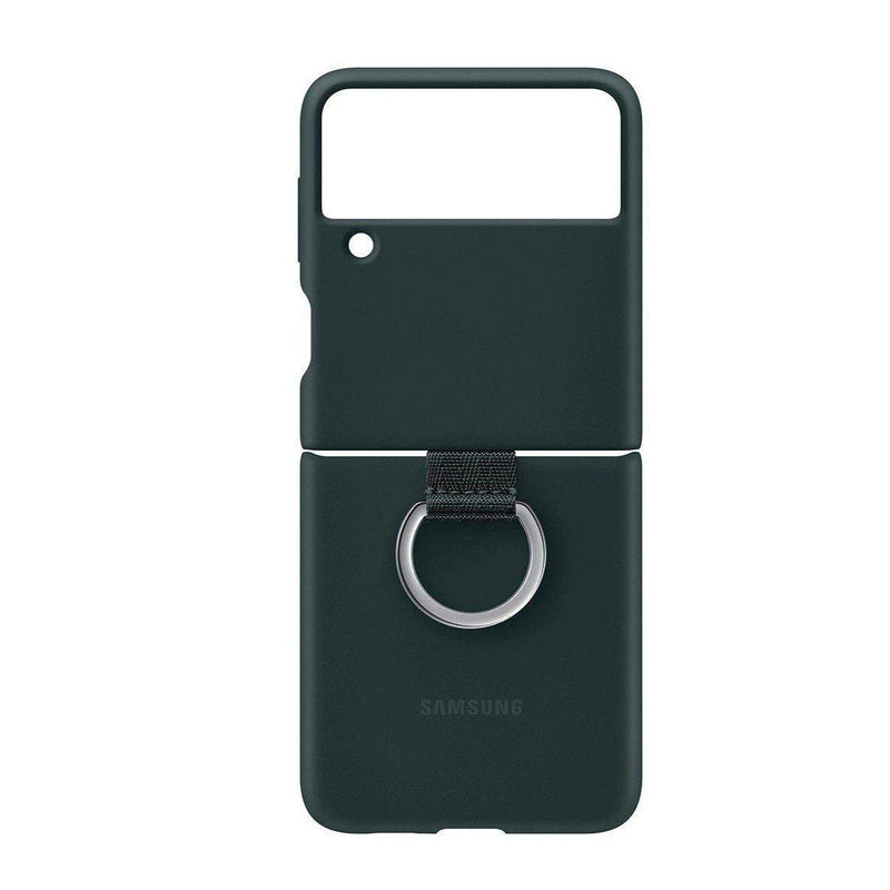 Samsung For Galaxy Z Flip3 Silicone Cover with Ring - Green, Mobile Phone Cases, Samsung, Telephone Market - telephone-market.com