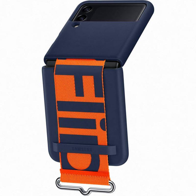 Samsung For Galaxy Z Flip3 Silicone Cover with Strap - Navy, Case, Samsung, Telephone Market - telephone-market.com