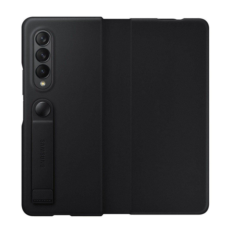 Samsung For Galaxy Z Fold3 5G Leather Flip Stand Cover - Black - Telephone Market