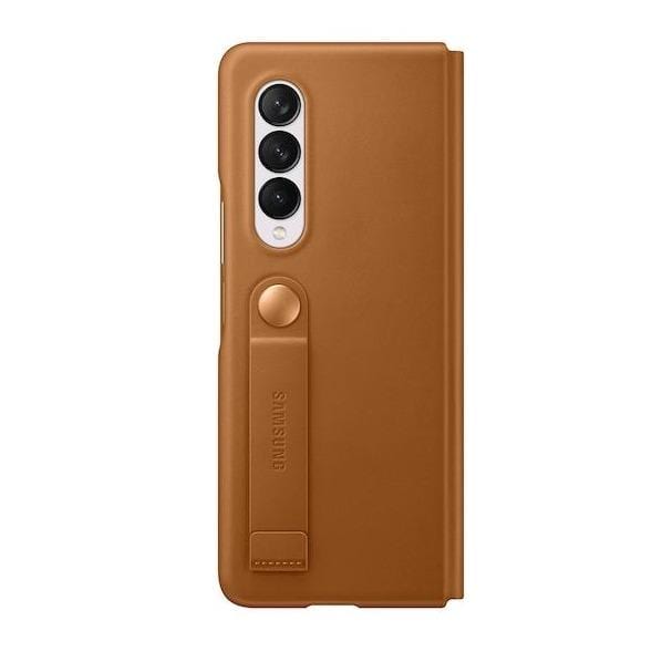 Samsung For Galaxy Z Fold3 5G Leather Flip Stand Cover - Camel - Telephone Market