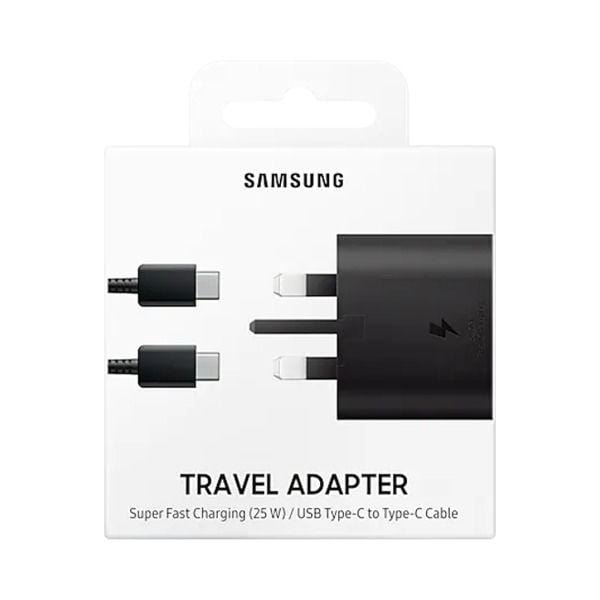 Samsung Wall Charger 25W PD with USB-C to USB-C Cable - Black - Telephone Market