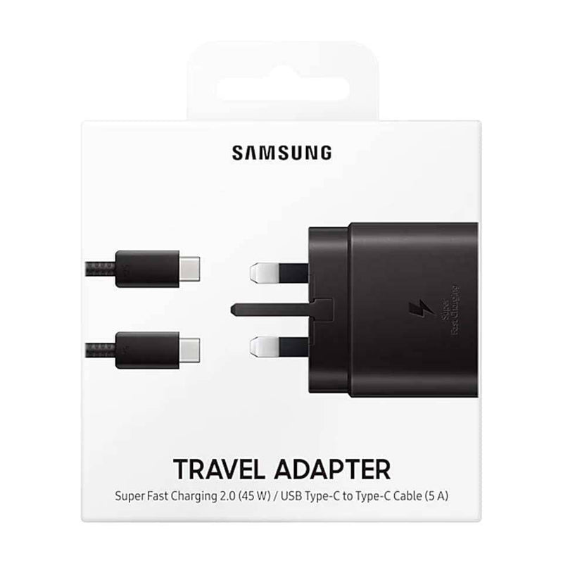 Samsung Wall Charger 45W PD with USB-C to USB-C Cable - Black - Telephone Market